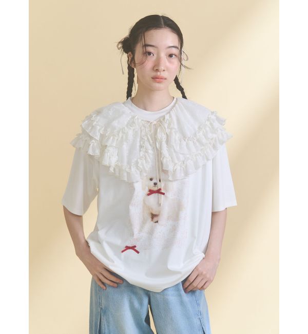 merry jenny「ribbon dog collage tee」|Tシャツ・カットソー|