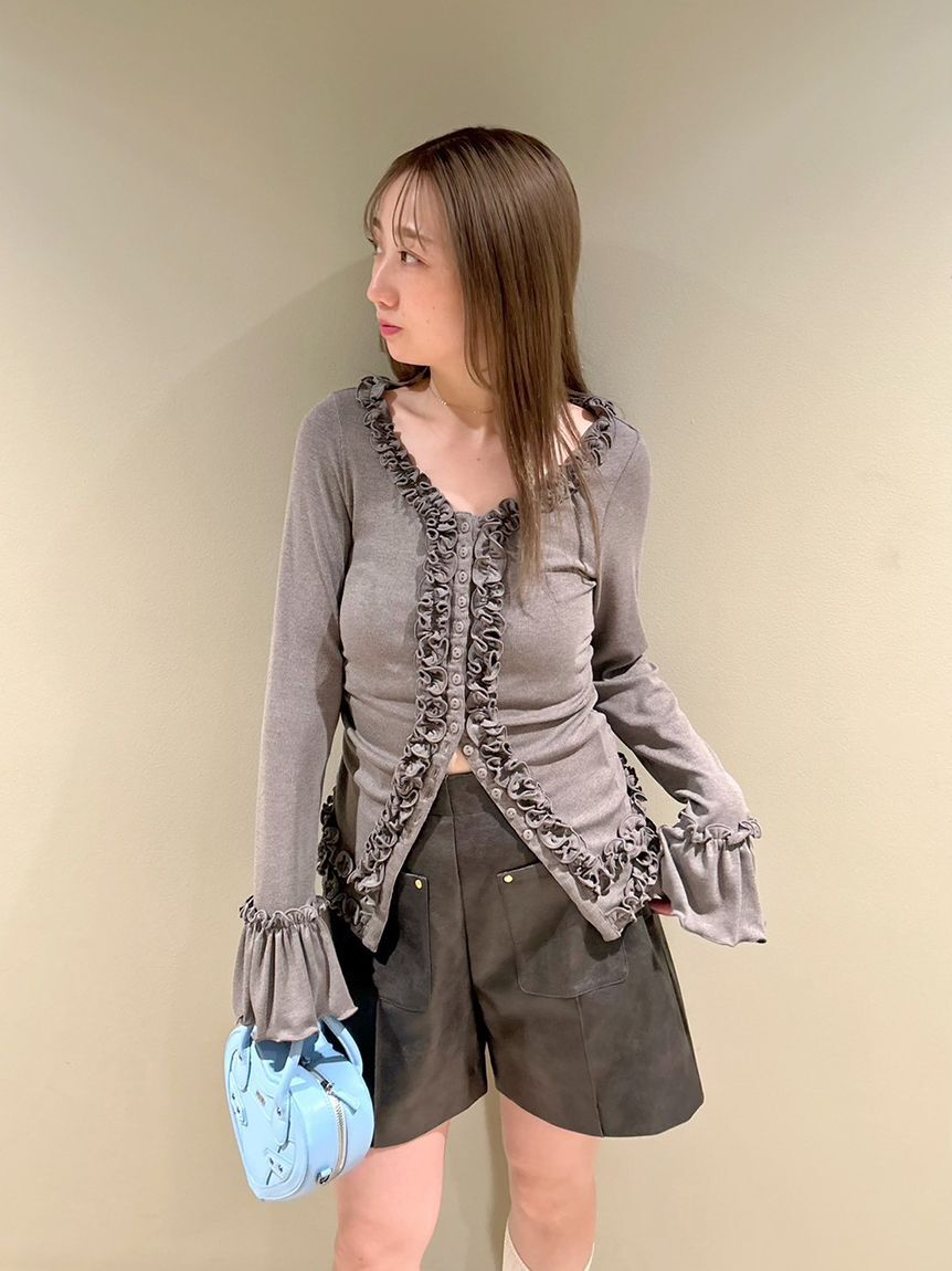 FURFUR「【WEB限定カラー】フリルカーディガン」|カーディガン|