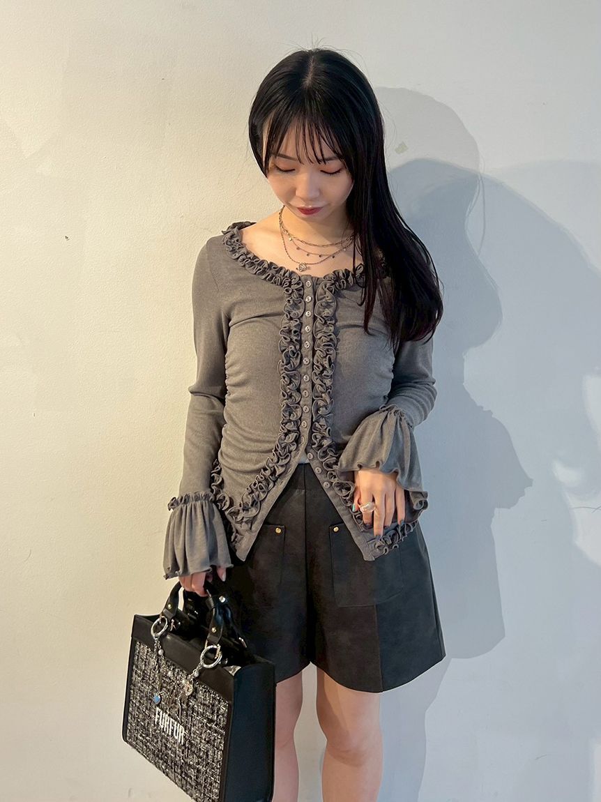 FURFUR「【WEB限定カラー】フリルカーディガン」|カーディガン|