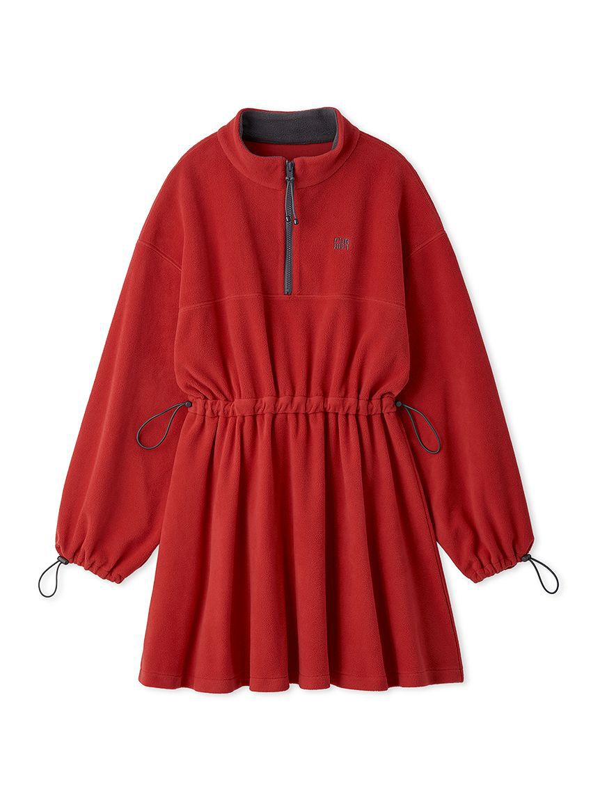FURFUR「バイカラーフリースミニワンピース」|ワンピース|RED