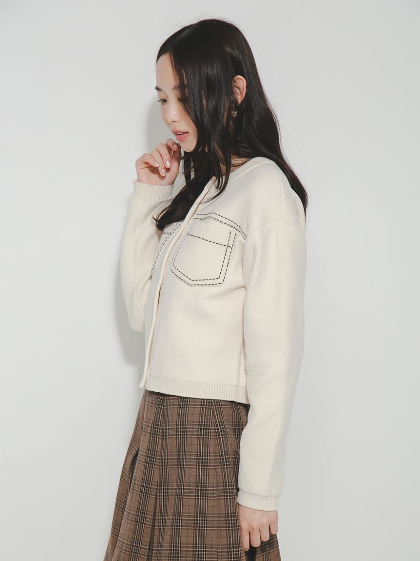 FURFUR「ベロアステッチニットジャケット」|その他|