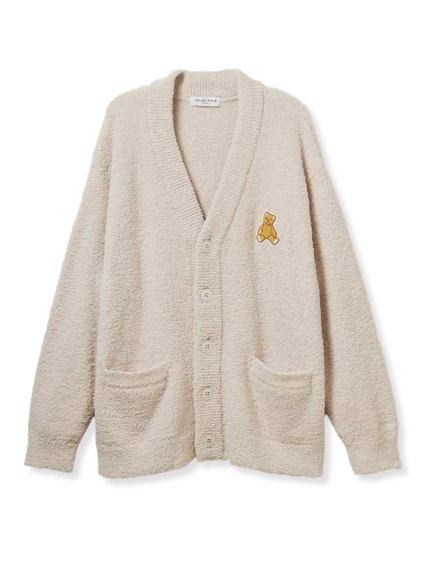 GELATO PIQUE HOMME「【ONLINE限定】【HOMME】ベビモコベアワンポイントカーディガン」|カーディガン|BEG