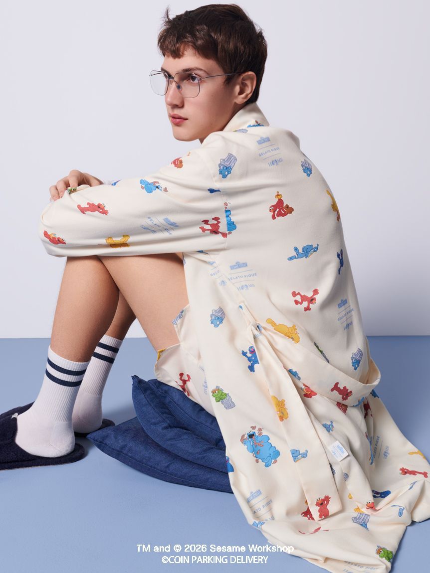 GELATO PIQUE HOMME「【SESAMESTREET&times;CPDHOOME meets GELATOPIQUE】総柄ガウン」|カーディガン|
