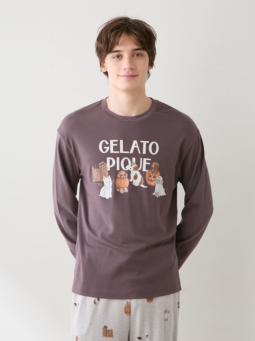 GELATO PIQUE HOMME「【HALLOWEEN】【HOMME】ナイトパレードDOGSワンポイントロンT」|ルームウェア|