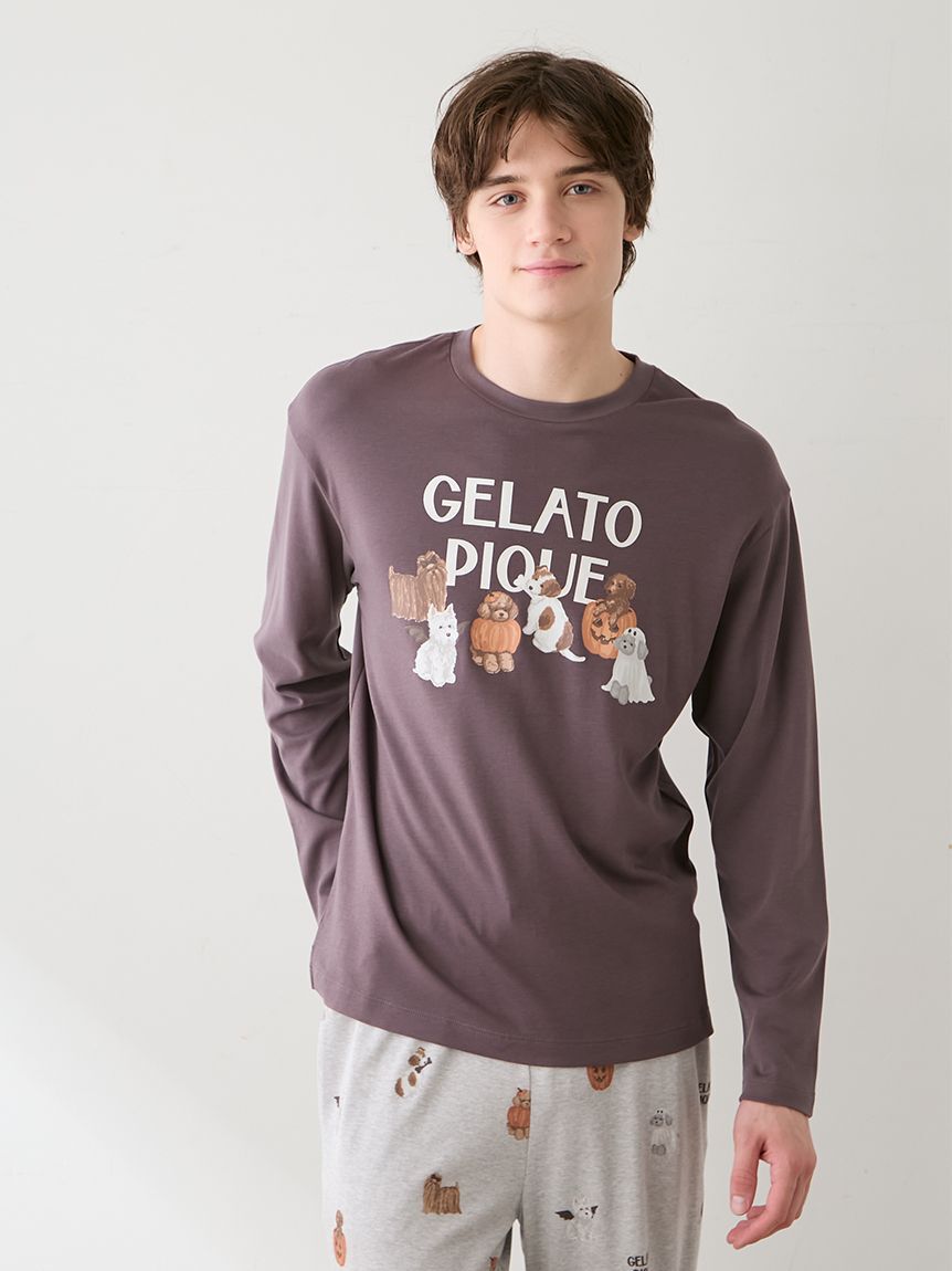 GELATO PIQUE HOMME「【HALLOWEEN】【HOMME】ナイトパレードDOGSワンポイントロンT」|ルームウェア|