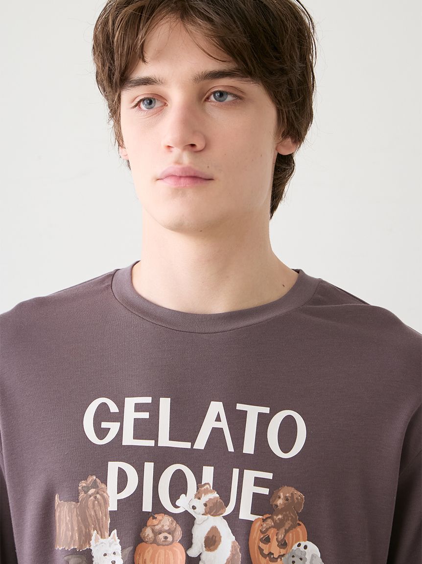 GELATO PIQUE HOMME「【HALLOWEEN】【HOMME】ナイトパレードDOGSワンポイントロンT」|ルームウェア|