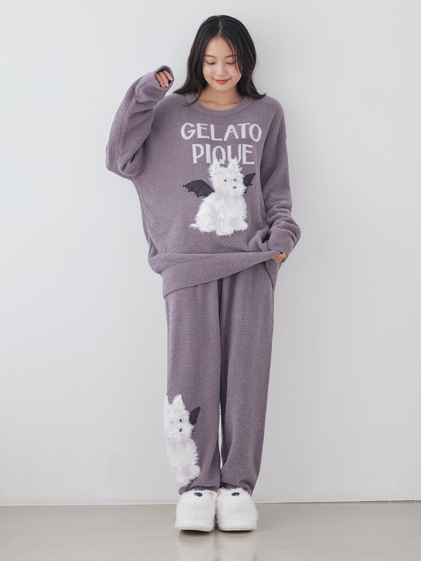 gelato pique「【HALLOWEEN】【ONLINE限定】ナイトパレードDOGSジャガードプルオーバー&ロングパンツセット」|ルームウェア|