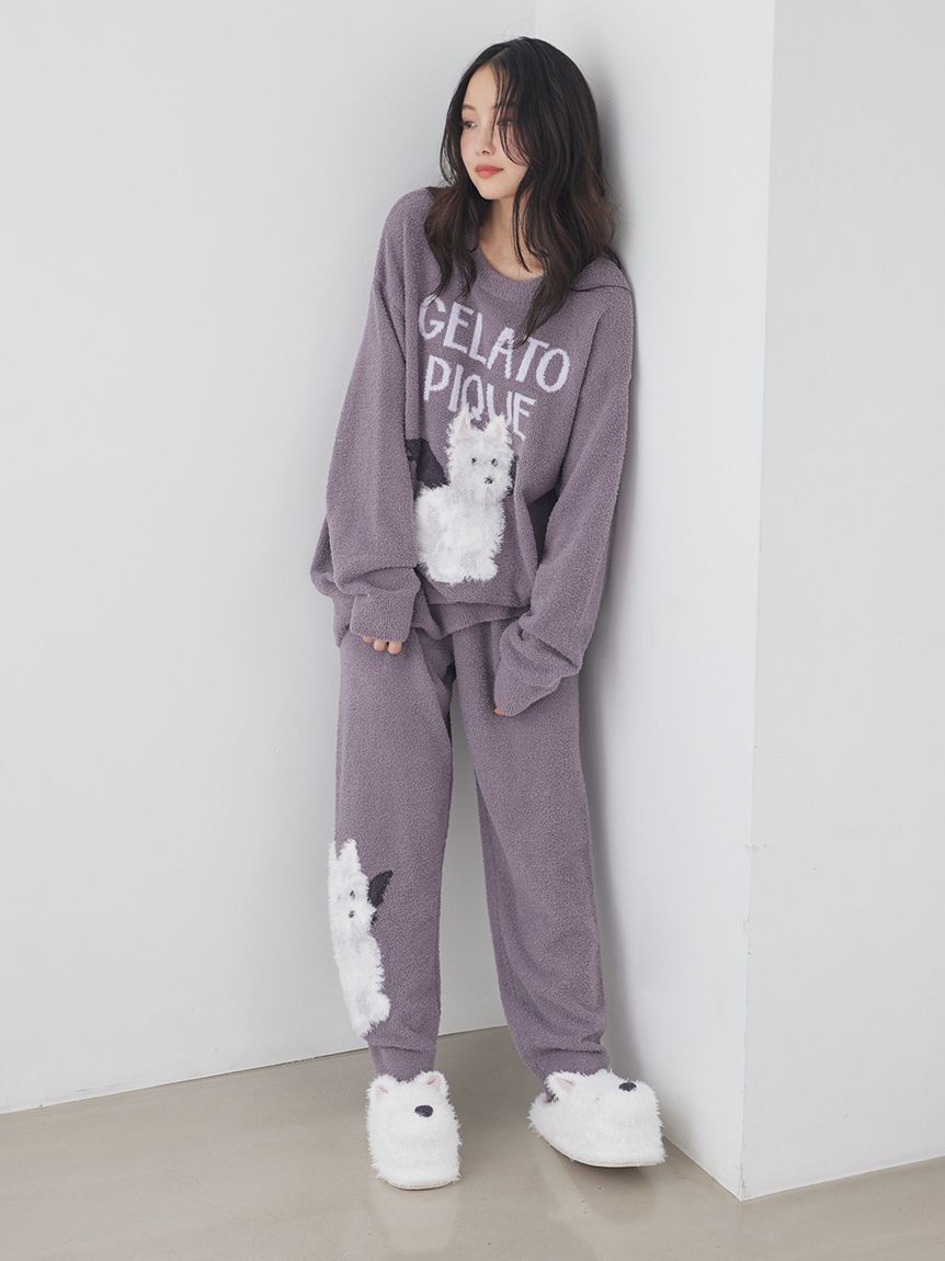 gelato pique「【HALLOWEEN】【ONLINE限定】ナイトパレードDOGSジャガードプルオーバー&ロングパンツセット」|ルームウェア|