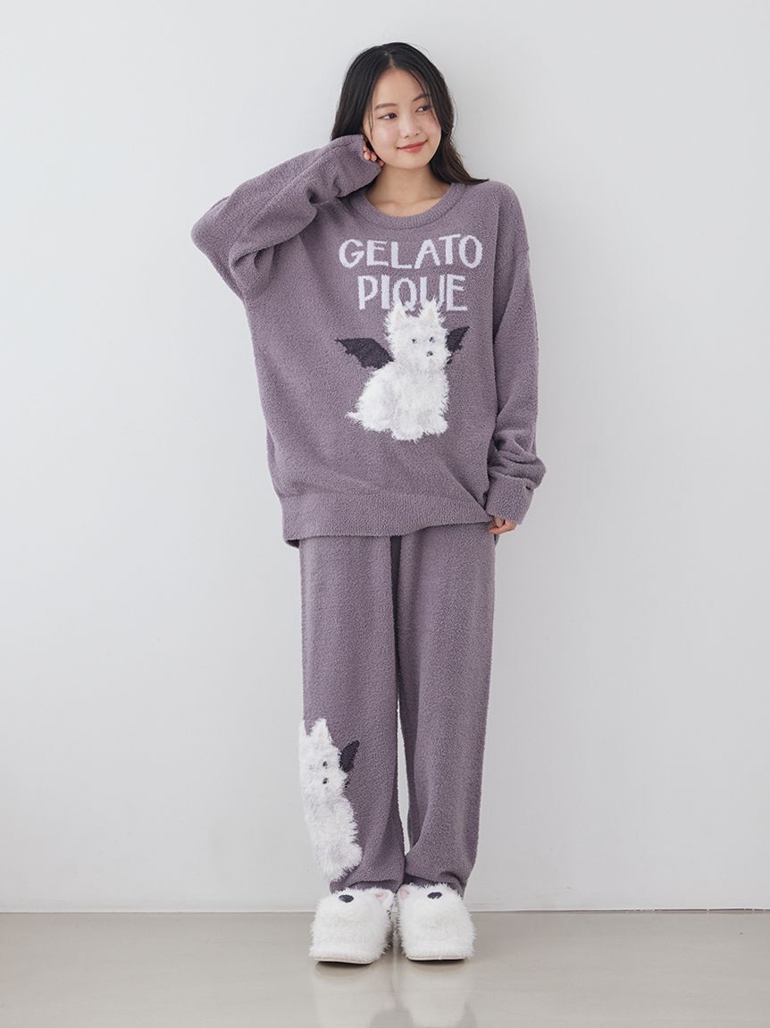 gelato pique「【HALLOWEEN】【ONLINE限定】ナイトパレードDOGSジャガードプルオーバー&ロングパンツセット」|ルームウェア|
