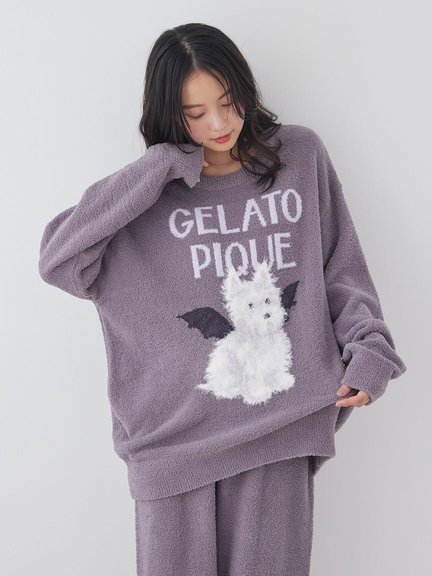 gelato pique「【HALLOWEEN】【ONLINE限定】ナイトパレードDOGSジャガードプルオーバー&ロングパンツセット」|ルームウェア|