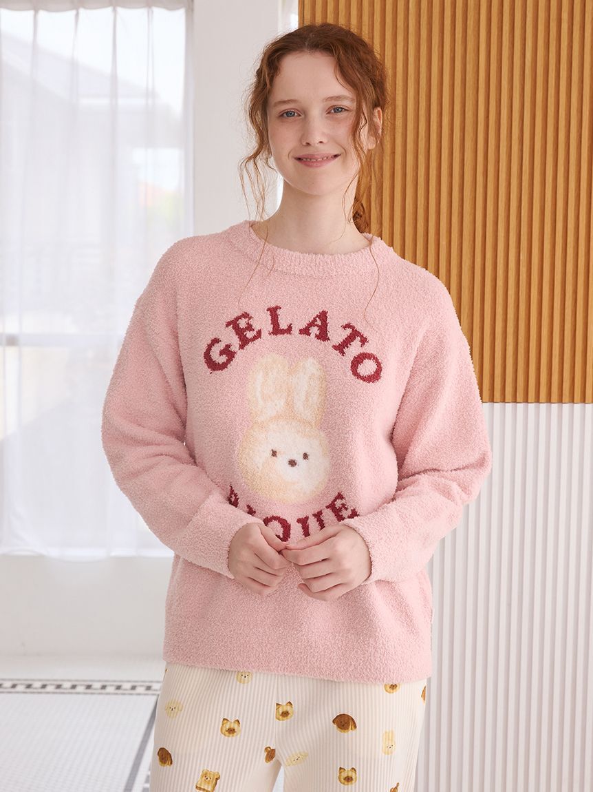 gelato pique「【ラッピング済み】ベビモコアニマルブレッドジャガードプルオーバー&総柄ロングパンツSET」|ルームウェア|
