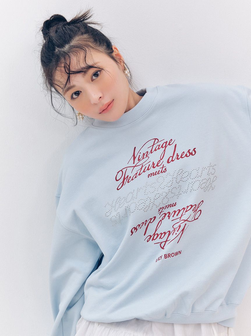 LILY BROWN「【LILY BROWN&times;Hearts2Hearts】コラボレーションビジューロゴスウェット」|スウェット・ジャージ|