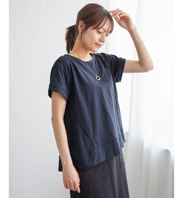 ikka「Aライン裾切り替えカットソー」|その他|
