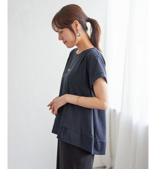 ikka「Aライン裾切り替えカットソー」|その他|