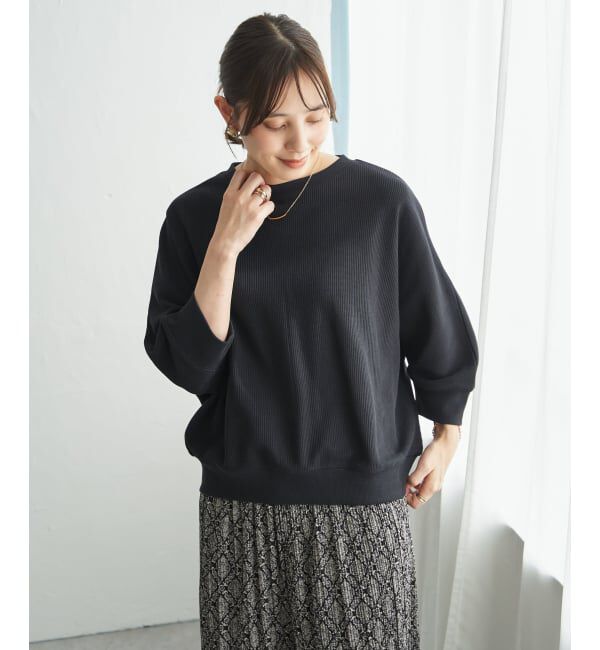 ikka「【雑誌InRed5月号掲載】タックフライスドルマンプルオーバー」|Tシャツ・カットソー|ネイビーブルー