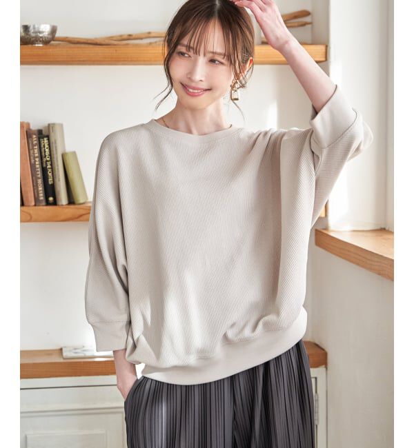 ikka「【雑誌InRed5月号掲載】タックフライスドルマンプルオーバー」|Tシャツ・カットソー|グレージュ
