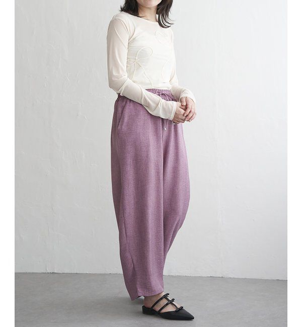 VENCE share style「リネンライクツイルバレルパンツ」|デニム|