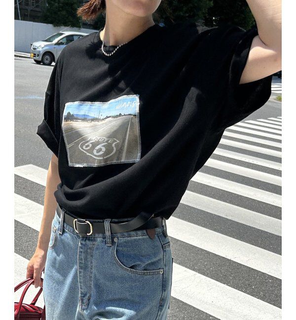 VENCE share style「綿天竺フォトハリツケTシャツ」|Tシャツ・カットソー|