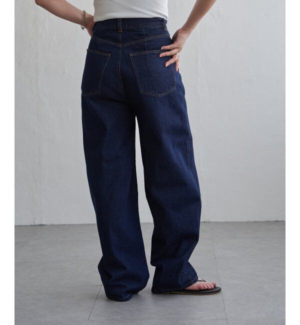 VENCE share style「デニムアシメカーブパンツ」|デニム|