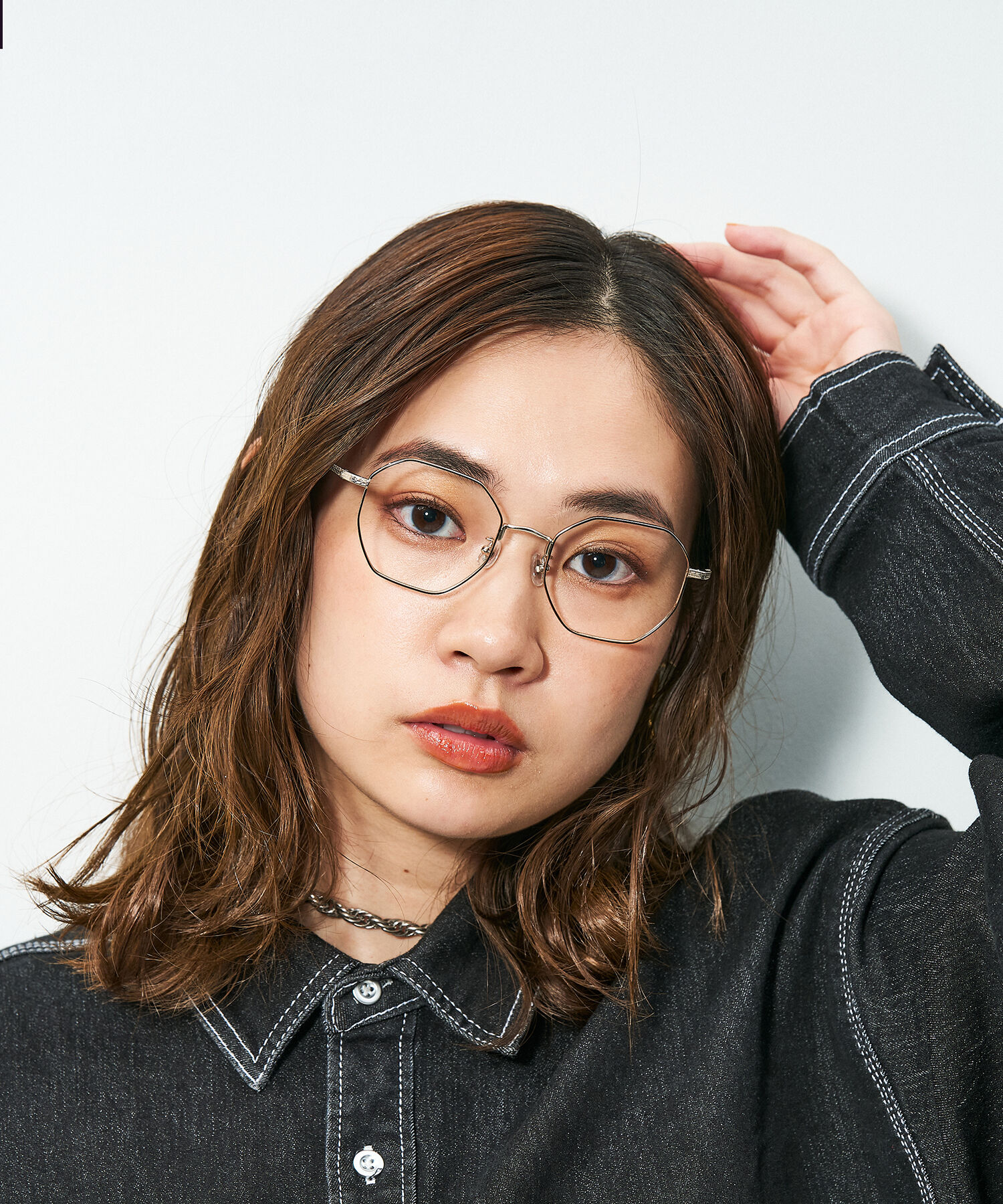  「Zoff｜STUDIO SEVEN｜ウェリントン型 メガネ チタン 軽量 多角形 メタルフレーム レンズ交換券付き 」|メガネ|