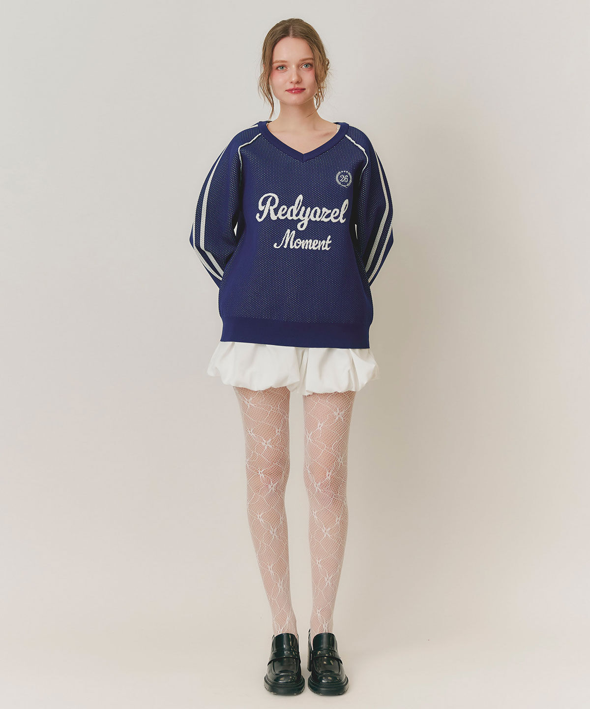 REDYAZEL「ロゴメッシュニット&times;バルーンショートパンツセットアップ」|ワンピース|