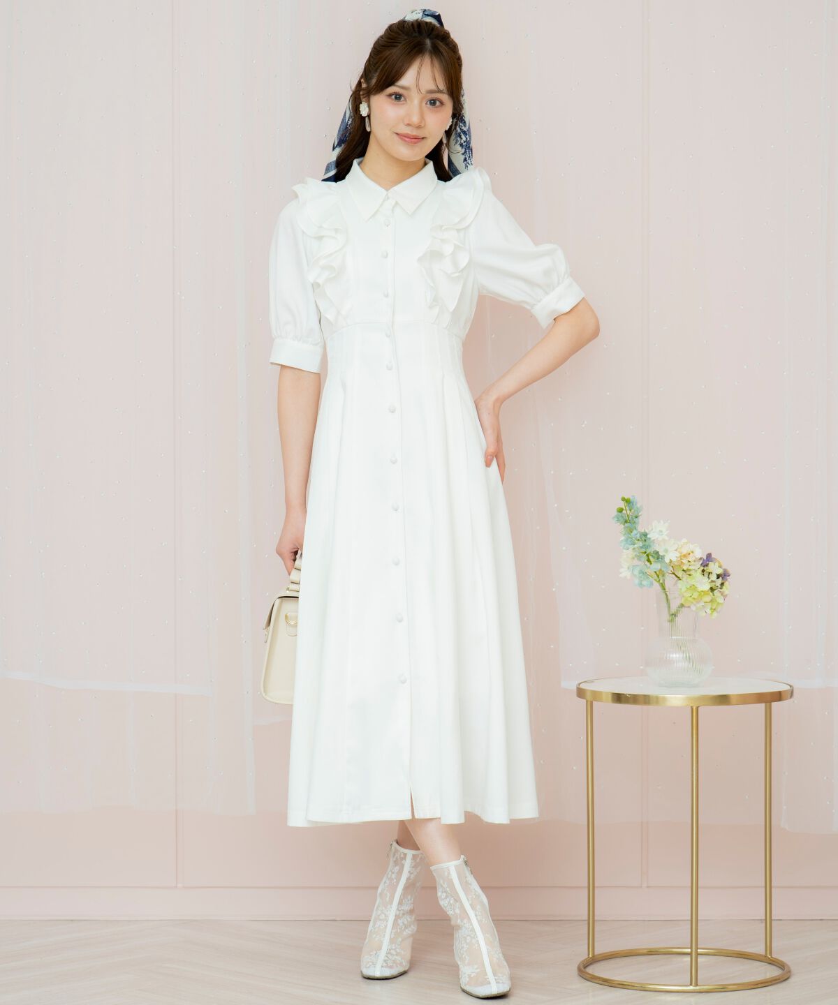 WILLSELECTION「ラッフルリボンタイシャツワンピース」|ワンピース|