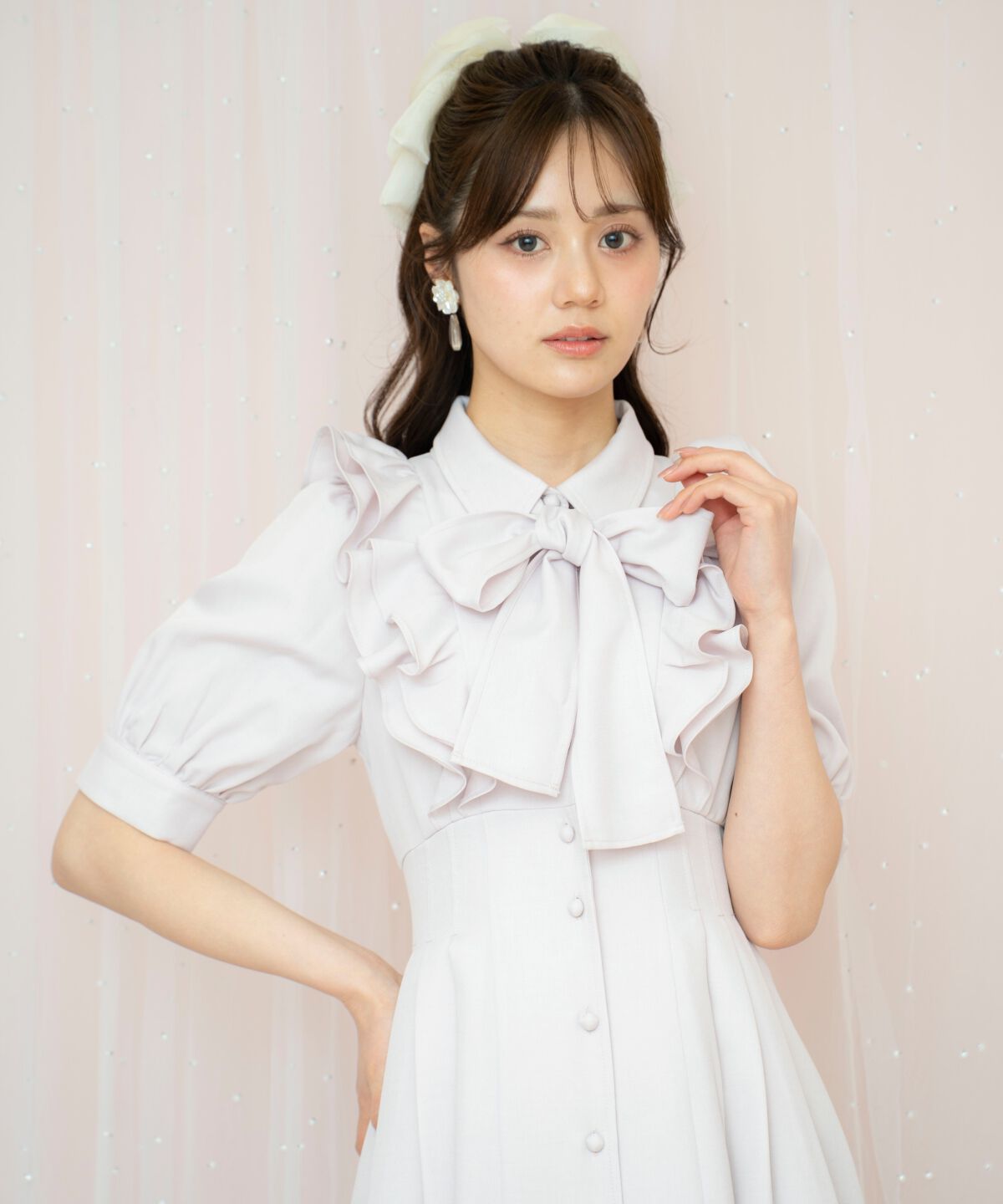 WILLSELECTION「ラッフルリボンタイシャツワンピース」|ワンピース|