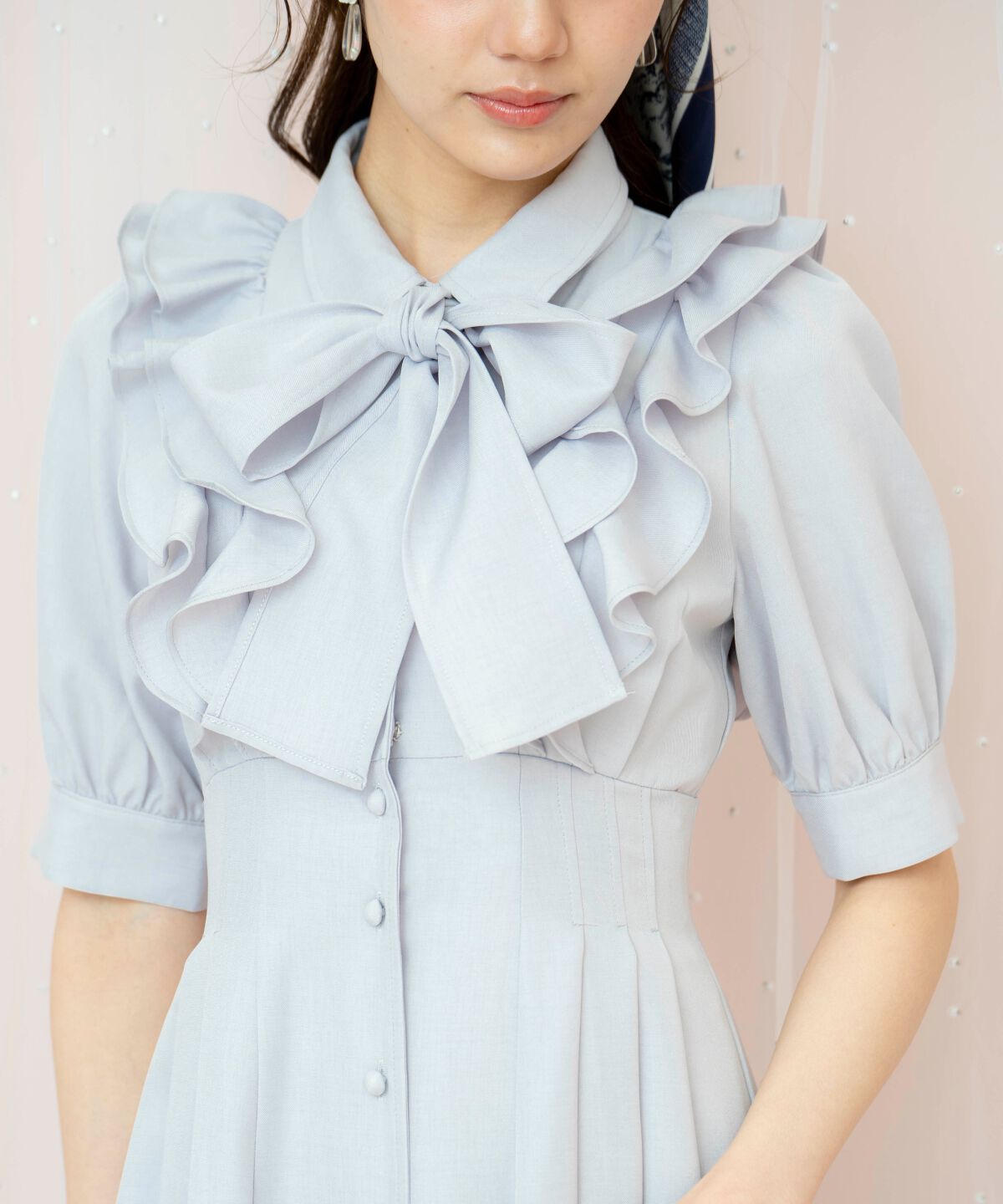 WILLSELECTION「ラッフルリボンタイシャツワンピース」|ワンピース|