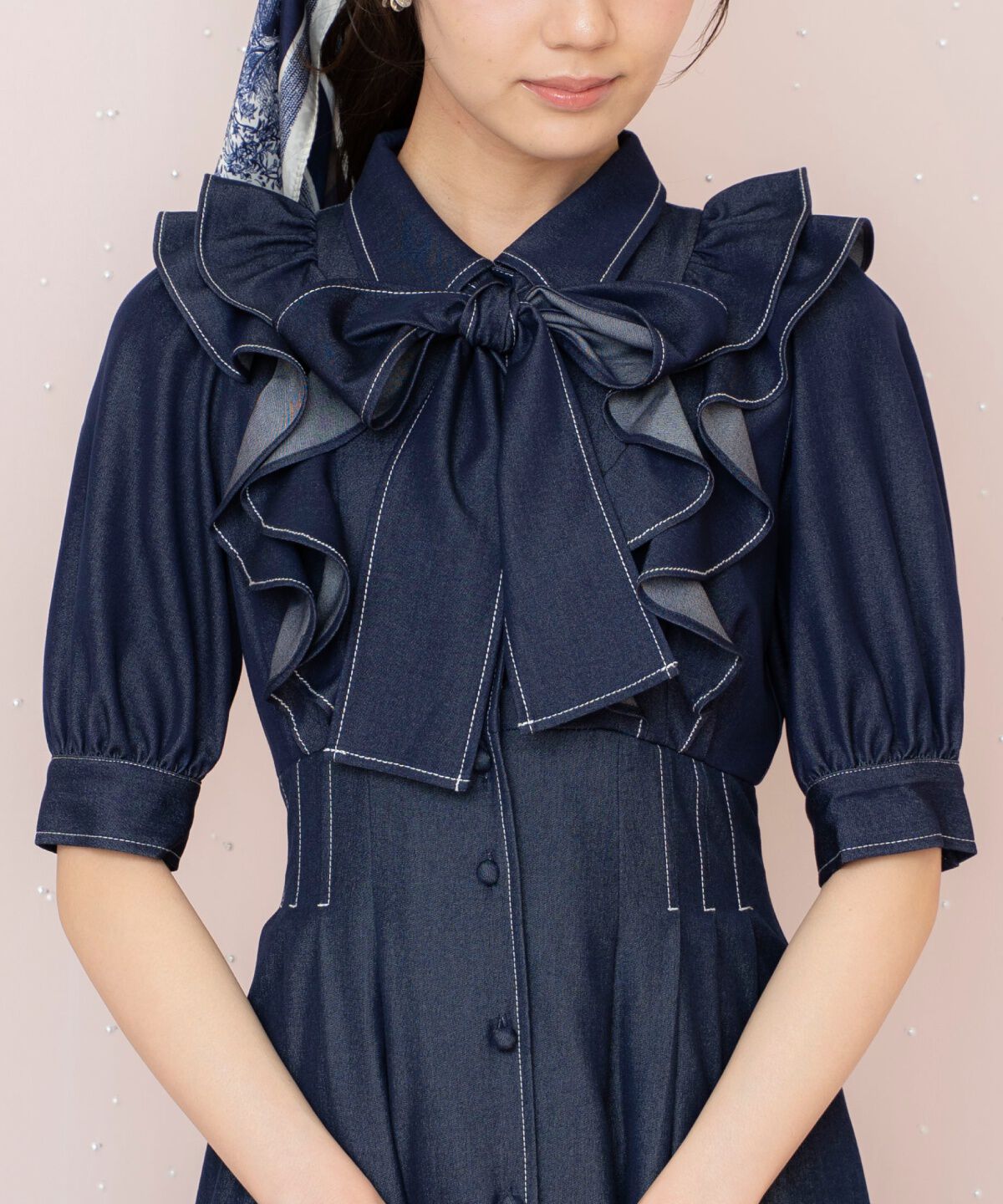 WILLSELECTION「ラッフルリボンタイシャツワンピース」|ワンピース|