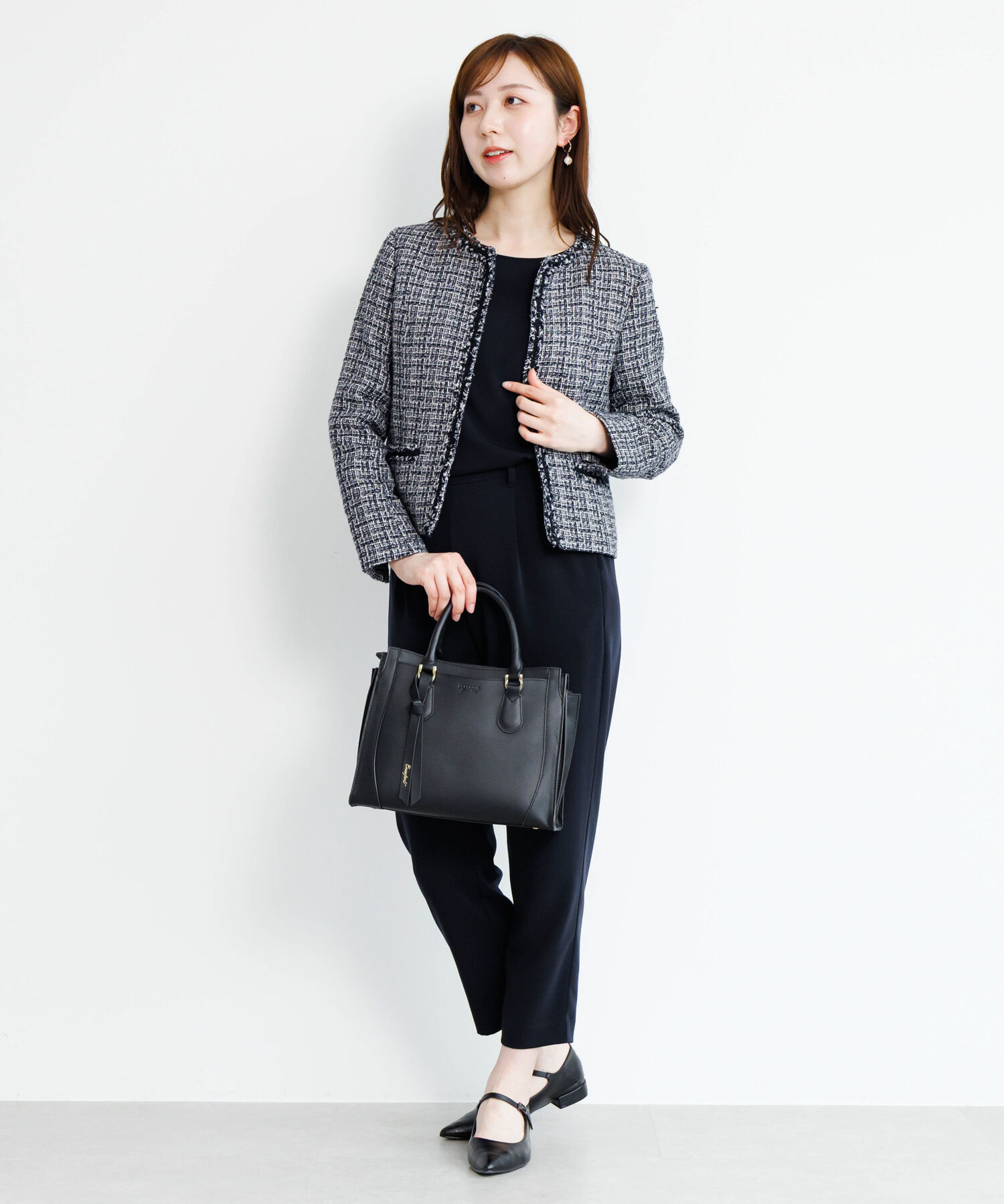 Jewelna Rose「本革 ハンドバッグ ショルダーベルト付き Jewelna Rose クロフォード シンクブラック 16311」|トートバッグ|