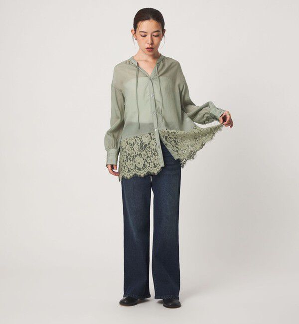UNITED ARROWS green label relaxing「【結論シリーズ】ミルフィーユレースブラウス」|シャツ・ブラウス|