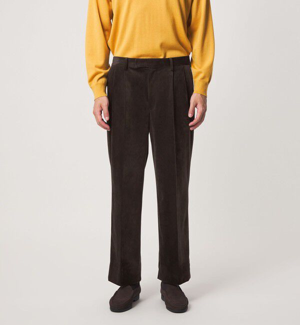 UNITED ARROWS green label relaxing「ベロア ツイル 2プリーツ ワイド スラックス」|スラックス|