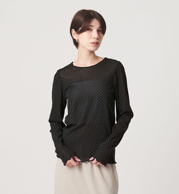 BEAUTY&YOUTH UNITED ARROWS「ドット チュール ロングスリーブ カットソー」|Tシャツ・カットソー|