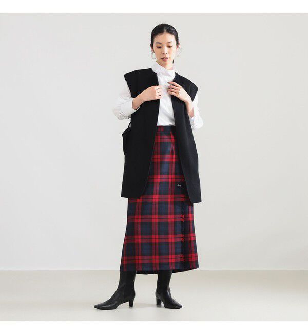BEAMS SELECTION for WOMEN「【別注】O&rsquo;NEIL OF DUBLIN &times; Demi-Luxe BEAMS / ウール イージー ロング キルトスカート 85cm」|スカート|