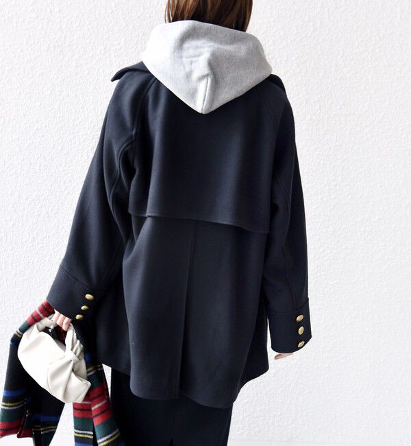 SHIPS for women「【WEB限定】〈手洗い可能〉ウール ライク ジャージー メルトン 2WAY Pコート」|ピーコート|