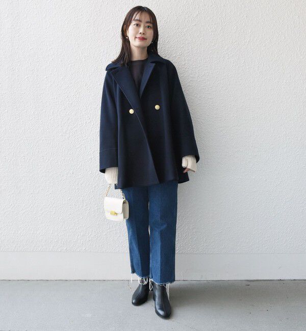 SHIPS for women「【WEB限定】〈手洗い可能〉ウール ライク ジャージー メルトン 2WAY Pコート」|ピーコート|