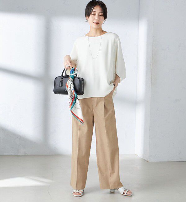 SHIPS for women「〈接触冷感 / 手洗い可能〉アセテート混 バック サテン ドルマン ブラウス」|シャツ・ブラウス|