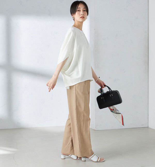 SHIPS for women「〈接触冷感 / 手洗い可能〉アセテート混 バック サテン ドルマン ブラウス」|シャツ・ブラウス|