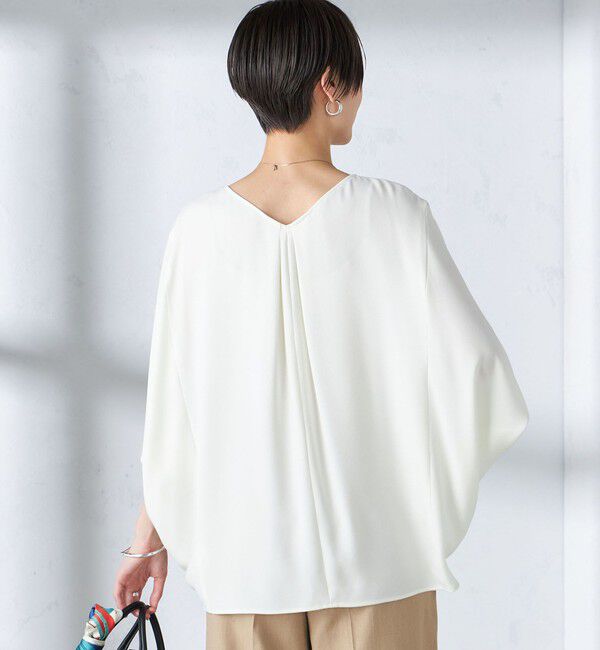 SHIPS for women「〈接触冷感 / 手洗い可能〉アセテート混 バック サテン ドルマン ブラウス」|シャツ・ブラウス|