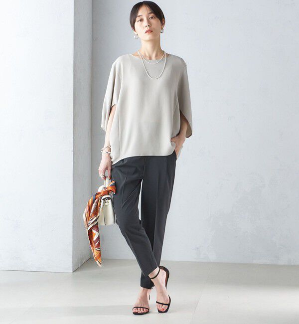 SHIPS for women「〈接触冷感 / 手洗い可能〉アセテート混 バック サテン ドルマン ブラウス」|シャツ・ブラウス|