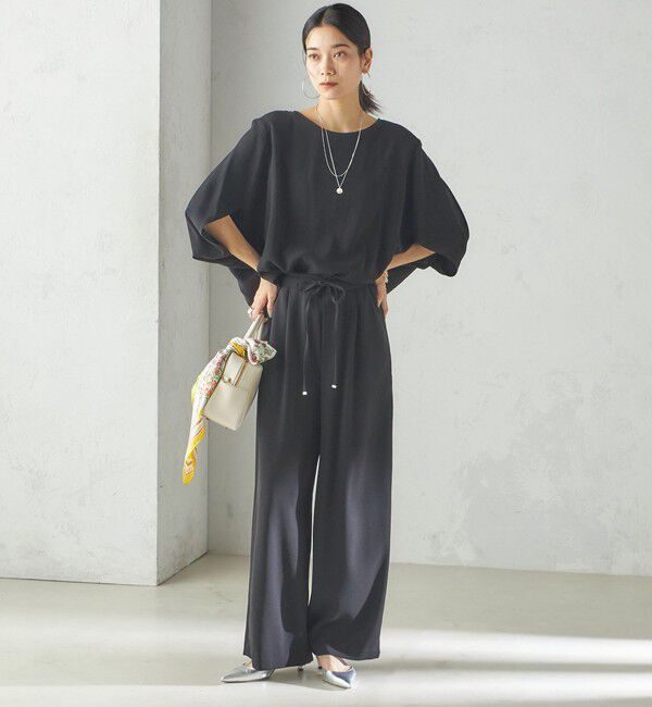 SHIPS for women「〈接触冷感 / 手洗い可能〉アセテート混 バック サテン ドルマン ブラウス」|シャツ・ブラウス|