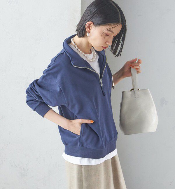 SHIPS for women「【SHIPS別注】LOGAN KNITTING MILLS: ハーフ ジップ プルオーバー」|スウェット・ジャージ|