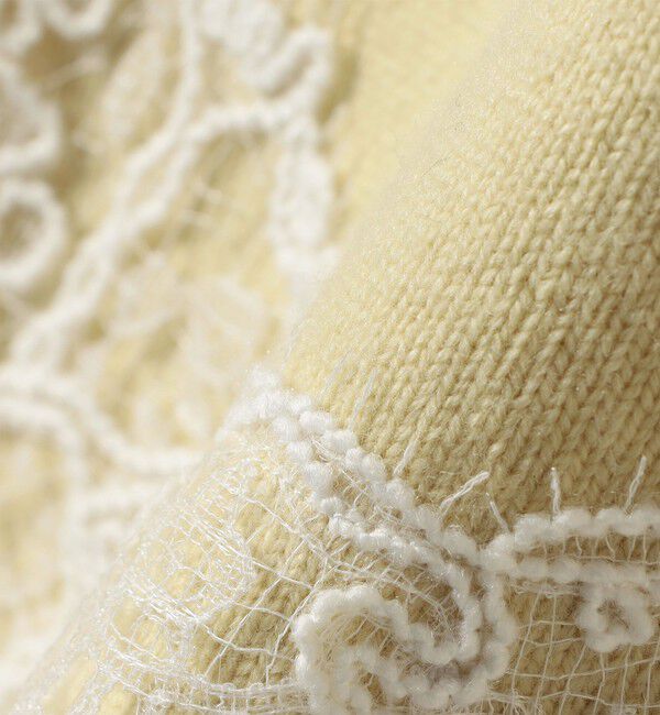 SHIPS for women「【WEB限定】〈手洗い可能〉レーストリム スキッパー ポロ襟 ニット」|ニット・セーター|