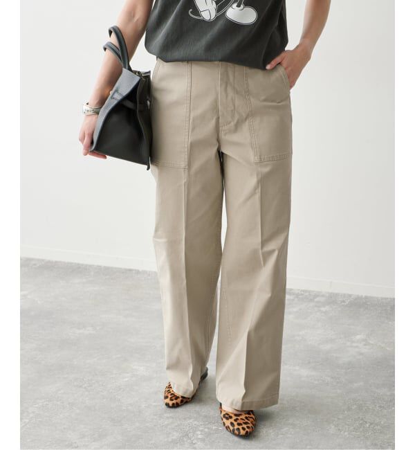 Spick and Span「《一部店舗+WEB限定カラー有り》バックサテンストレッチベイカーパンツ」|カーゴ|