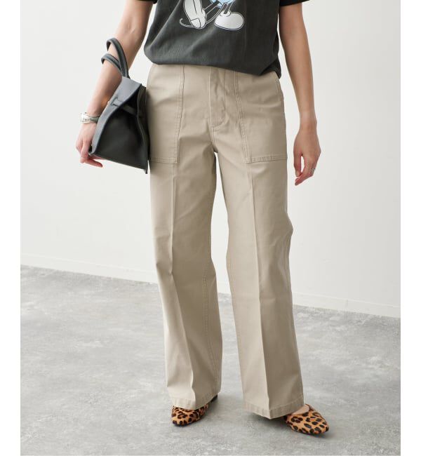 Spick and Span「《一部店舗+WEB限定カラー有り》バックサテンストレッチベイカーパンツ」|カーゴ|