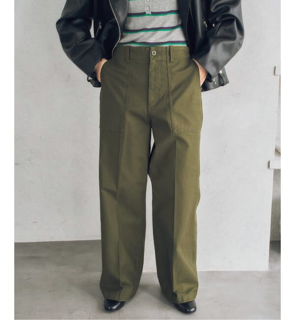 Spick and Span「《一部店舗+WEB限定カラー有り》バックサテンストレッチベイカーパンツ」|カーゴ|