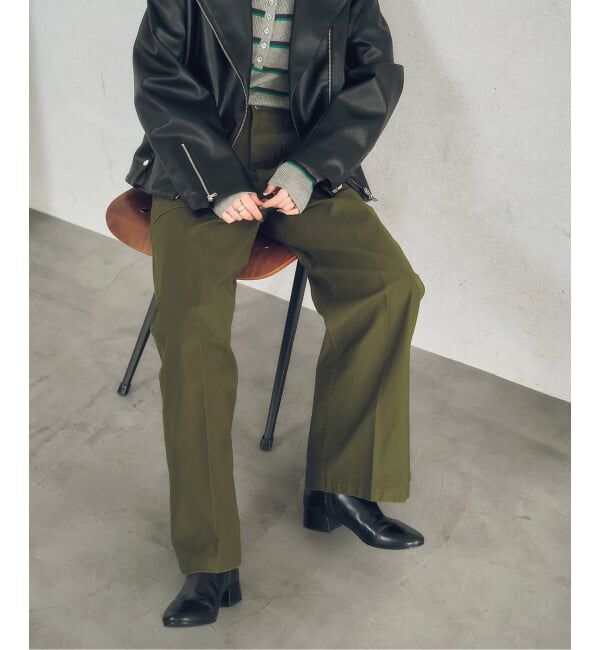Spick and Span「《一部店舗+WEB限定カラー有り》バックサテンストレッチベイカーパンツ」|カーゴ|