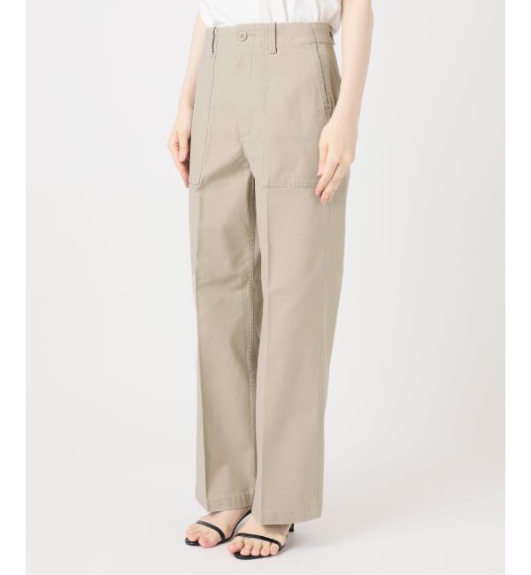 Spick and Span「《一部店舗+WEB限定カラー有り》バックサテンストレッチベイカーパンツ」|カーゴ|