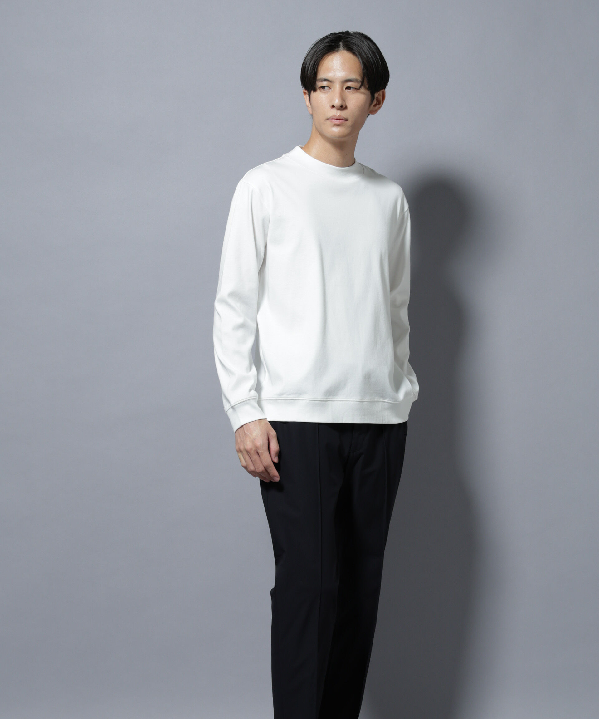 NANO universe「「FORMAL JERSEY」モックネックカットソー長袖」|Tシャツ・カットソー|