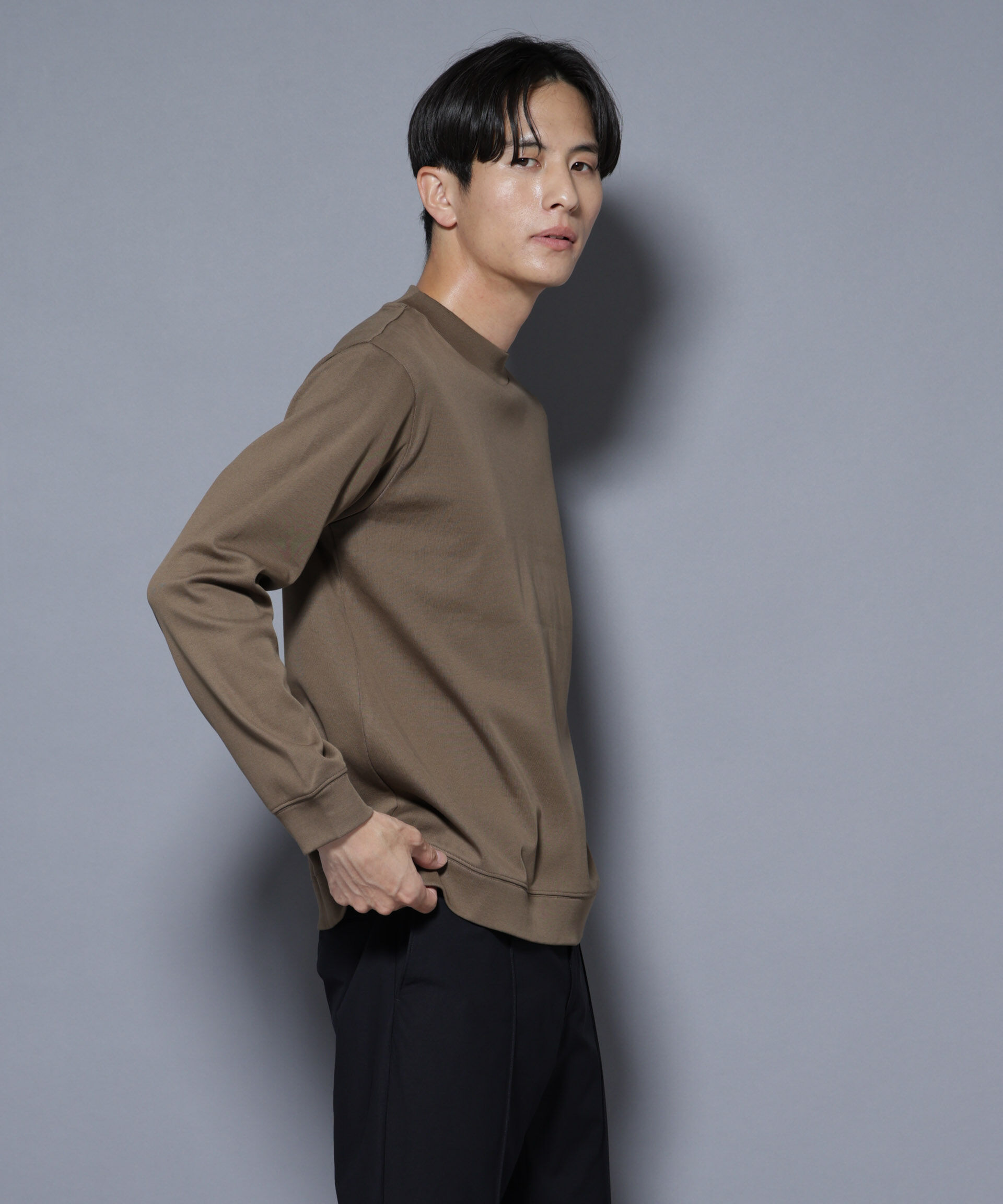 NANO universe「「FORMAL JERSEY」モックネックカットソー長袖」|Tシャツ・カットソー|